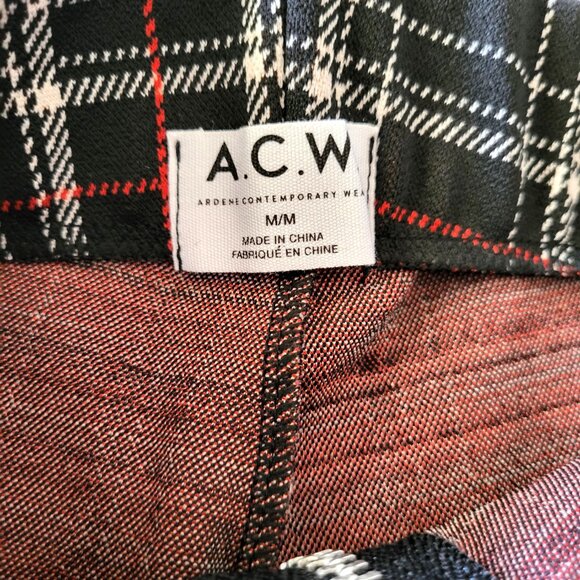 *NEW* A.C.W. Black Plaid Women's Pants Size Medium - Picture 4 of 4